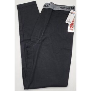 32 Degrees Heat Thermal Leggings Mens L Black NWT Waffle Knit Base Layer Bottoms